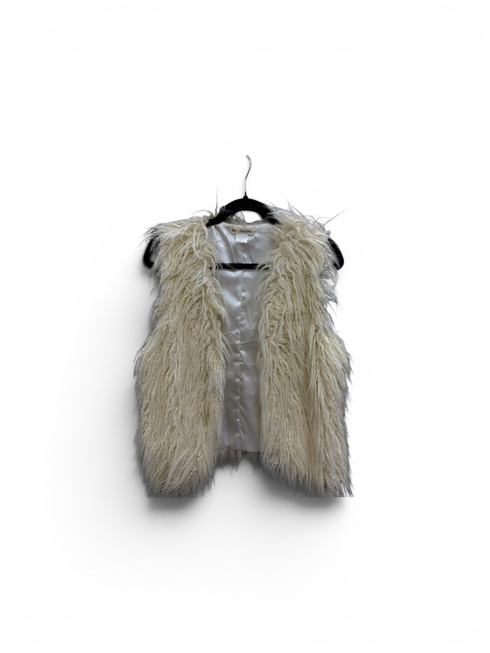 Hot & Delicious Cream Shaggy Faux Fur Vest
